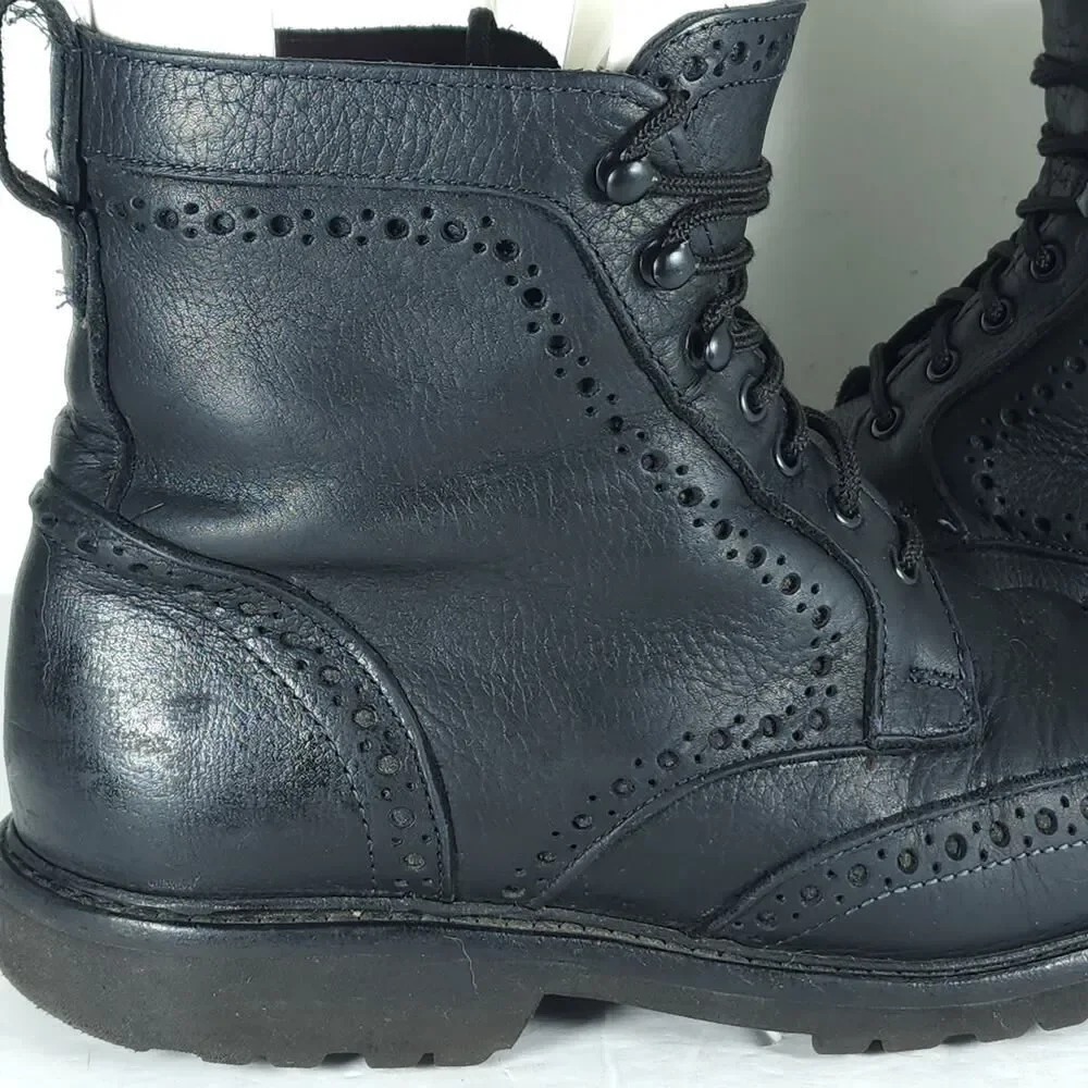 Allen Edmonds Men’s Long Branch US8,5D Black Pebbled Leather Wingtip Boots